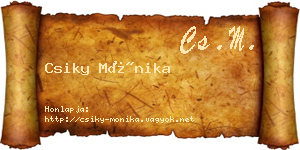 Csiky Mónika névjegykártya