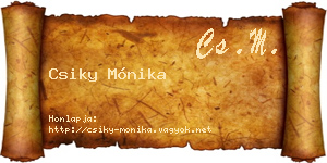 Csiky Mónika névjegykártya